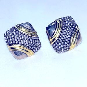 Lagos Caviar 18k and sterling silver earrings